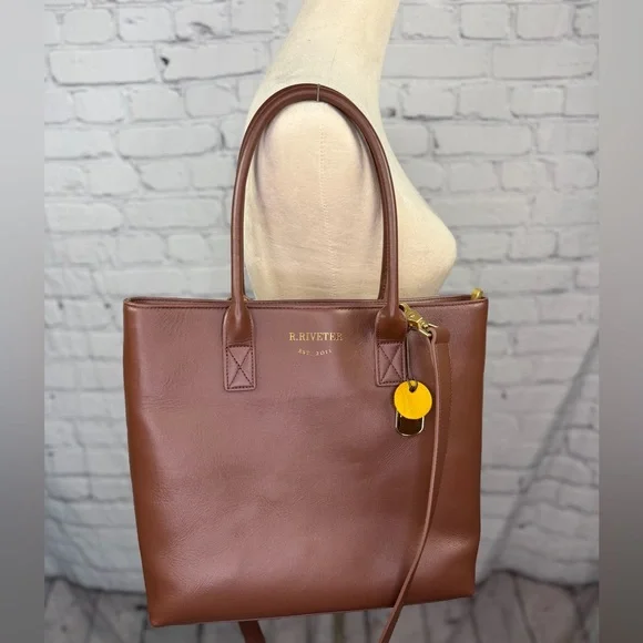 R.Riveter ELEANOR TOTE Chocolate Leather - Picture 2 of 10